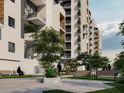 Modern apartment building  3D model