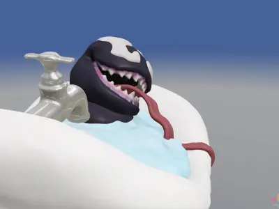 Baby Venom Takes a Bath 3D model