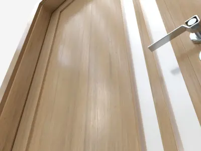 Modern Wooden Interior Door with Furniture 003 3D model