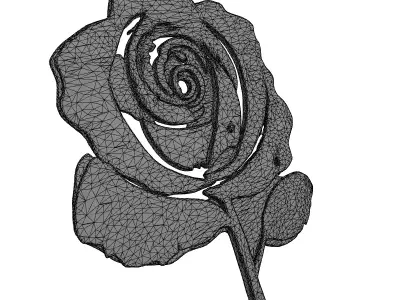 Rusty Metal Rose Ornament Low-poly 3D model