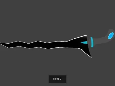 Keris collection knife with lights 3D Model Pack