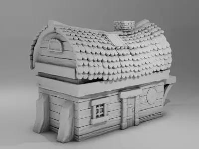 House 3D Print Model with roof 3D print model