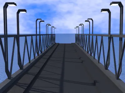Sci-fi Bridge  Low-poly 3D model