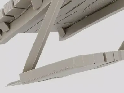 Collapsed Wooden Bridge Section for 3D print 3D model