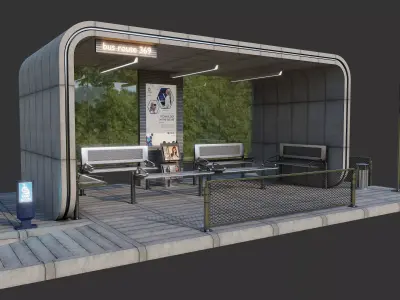 Bus stop 1 3D model