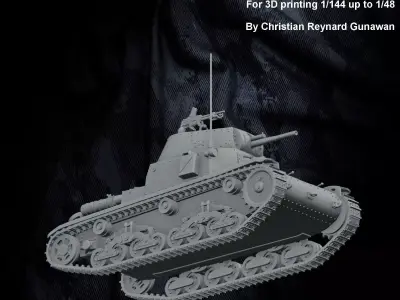 WWII Italy Carro Armato M13 40 light tank 3D print model