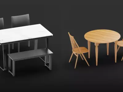 Tableset model collection 139 Free low-poly 3D model