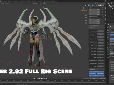 Cyborg Female - Game Ready 3D - UE4  Low-poly 3D model