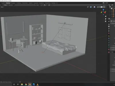 Bed Room Free low-poly 3D model