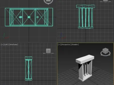 Old Toon Wooden Window Low-poly 3D model