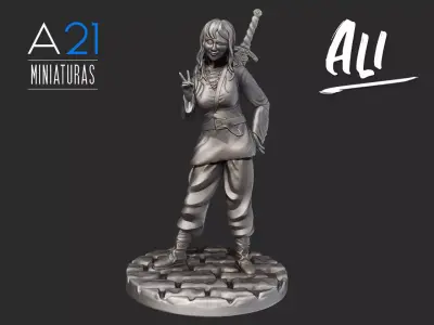 Ali - Rol Game Miniature 3D print model