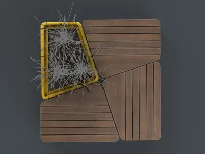 Modern Outdoor Bench 116 PBR Game Ready Low-poly 3D model