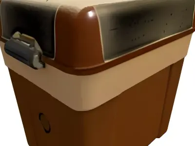 Retrofuturistic Industrial Storage Container Low-poly 3D model