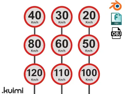 Road Sign - PT-BR Collection Vol 1 3D Model Pack