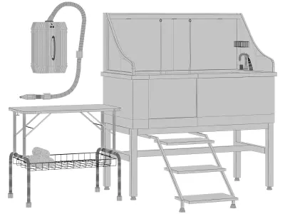 Compact Pro Wash and Dry Grooming Station 3D model