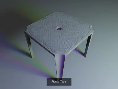 table chair and sunshade  3D Model Pack