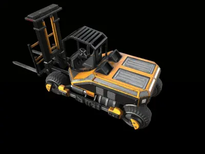 PBR Sci-fi forklift Low-poly 3D model
