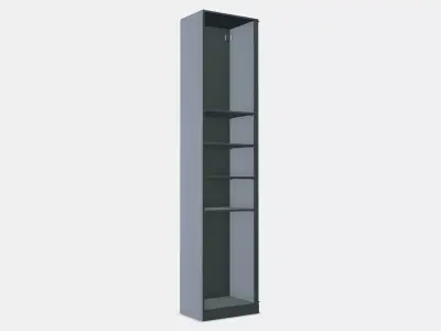 PAX Add-on corner unit with 4 shelves 5 Low-poly 3D model