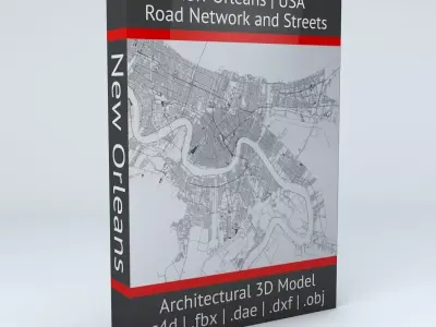 New Orleans Road Network and Streets 3D model