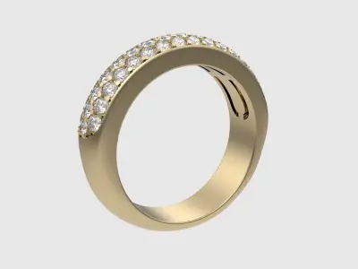 Dazzling Triple-Row Pave Ring JDBCo 3D print model