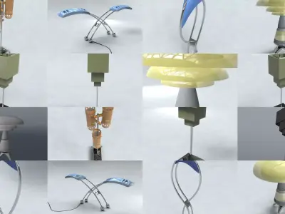 Lamp Collection futuristic 3D Model Pack