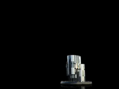 Futuristic Future Modern City Building Skyscraper 14 3D model