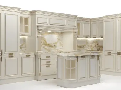 Beige classic kitchen Grangala 3D model