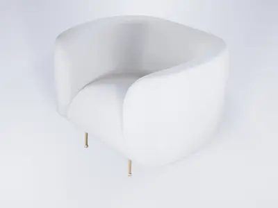 Low Poly Lounge Armchair - Modern Living Room Relax Chair 3D model