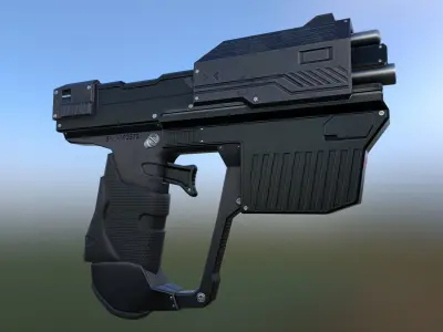 Sci-fi gun low-poly game-ready Low-poly 3D model