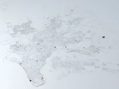 Karachi Road Network and Streets 3D model