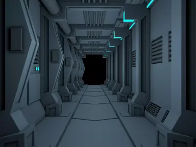Sci Fi Hallway 3D model