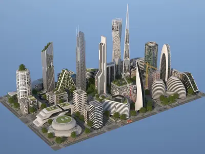 City LC Low-poly 3D model