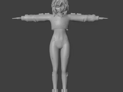 Futuristic Girl Avatar VrChat Low-poly 3D model