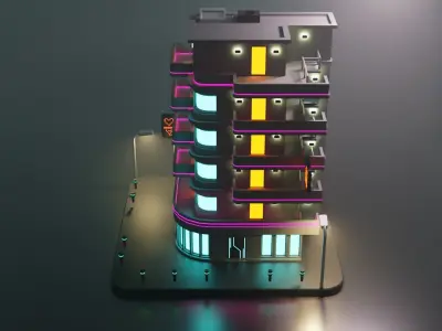 Cyberpunk Apartment Low-poly 3D model