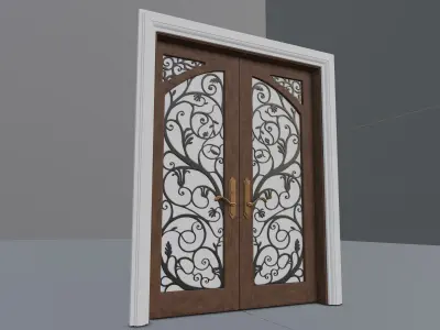 Spanish Main Entry Double Door 3D model