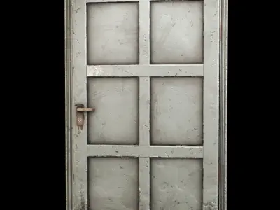 wooden Door modular  Low-poly 3D model