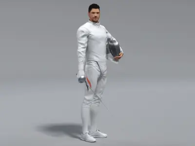  Male Fencer Epee Animated HQ 