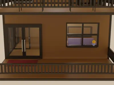 Prefab House Design Free low-poly 3D model