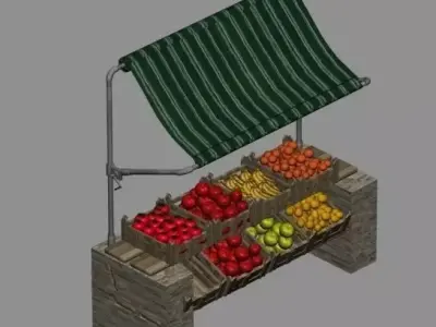 fruit market bench 3D model