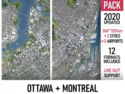 Montreal and Ottawa 3D Model Pack