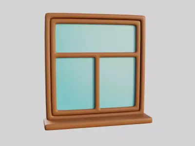 Cartoon Window 27a 3D model