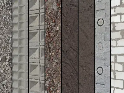 Floor and wall construction surfaces set1 UE Low-poly 3D model