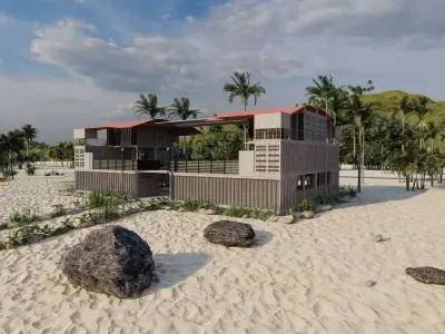 Temporary villa - villa condo - container building 3D model