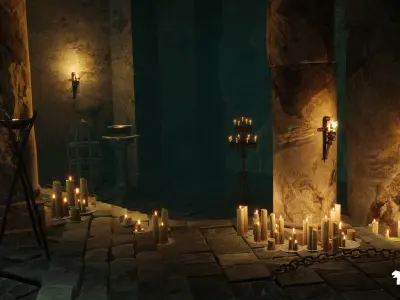 Fantasy Dungeon Low-poly 3D model