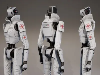 Robot 3 Low-poly 3D model