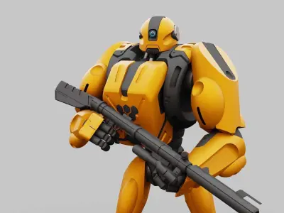 BATTLE DROID QORA RIGGED 3D model
