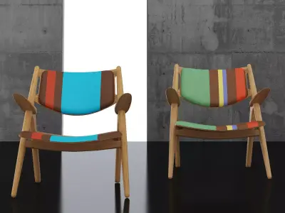CH28 Sawhorse Easy Chair 3D model