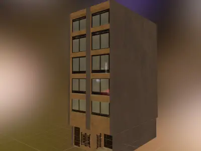 Low Poly Colombian Street House Low-poly 3D model