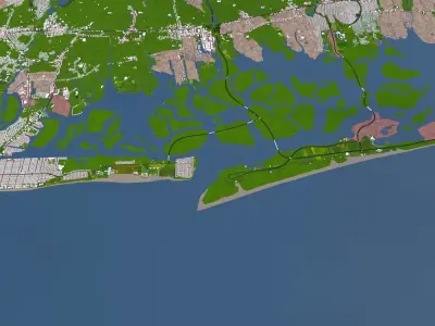 Nassau County of USA Low-poly 3D model