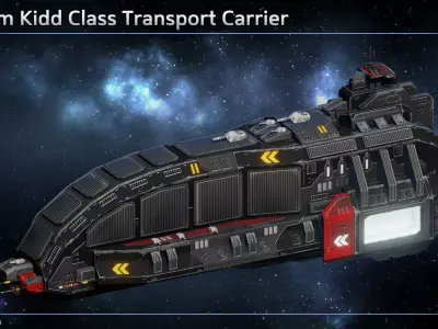 Spaceship William Kidd Pirate Transport Carrier Low-poly 3D model